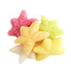 2.2LB bag of assorted colorful gummy tropical starfish candy, raspberry, orange, pineapple, apple, pear.
