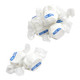 White, sugar free vanilla salt water taffy pieces, light and whipped, approximately 65 per pound, creamy flavor.