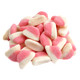 Pink Gummy Strawberry Cake candy, soft foamy bottom, 150 pieces per pound, delicious bulk strawberry gummies.