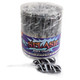 30 black twist lollipops, individually wrapped, with a sophisticated black swirl design and rich black cherry flavor.