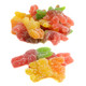 Vibrant multicolored Gummy Spiders, sweet and sour Halloween candy, approximately 50 spiders per pound.