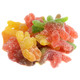 Multicolored sweet and sour gummy spiders, approximately 50 per pound. Perfect Halloween party candy.