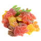 Multicolored Gummy Spiders, sweet and sour Halloween candy, approximately 50 per pound.