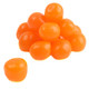 Vibrant orange chewy sour balls, tangy sweet candy, approx 95 pieces per pound.
