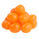 Vibrant orange chewy sour balls, ~95 pieces per pound, sweet & tangy orange flavor, USA made.