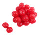 Bright red Cherry Chewy Sour Balls, approximately 95 tangy cherry pieces per pound, sweet, sour, chewy, Made in USA.