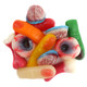 Vidal Gummy Missing Body Parts, Halloween candy, red, pink, pale gummy fingers, brains, teeth, 35 candies per pound.