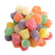 Vibrant rainbow Spice Drops, chewy Christmas candy, 120 pieces per pound, with sugary coating.