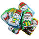 Chocolate Flavored Santa's Helpers, bright assorted foil wrapped Santa and Frosty chocolates, approx 45 pieces per pound.