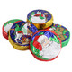 Christmas Chocolate Crisp Discs, double crisp, wrapped in festive red, green, gold foils.