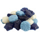 Albanese Gummy Snowflakes, blue, white, pink, yellow colors, approx 70 pieces.