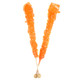12 individually wrapped Espeez orange rock candy sticks, 6 inches long, bright orange.