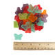 Albanese vibrant assorted mini gummy butterflies, purple, light red, orange, light blue, light green, red.