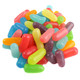 Colorful Mike and Ike Mega Mix, 250 unwrapped, fruit-flavored candies, 10 vibrant rainbow flavors, 1lb bag.