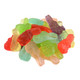 Assorted colorful gummy Easter bunnies, 1-inch pieces in mango, strawberry, blue raspberry, green apple, cherry, grape.
