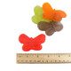 Large, colorful gummy butterflies, 2 1/2 inch wingspan. Vibrant rainbow fruit flavors, approx 30 per pound.