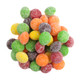Colorful Sour Skittles candy, a mix of lemon, lime, strawberry, grape, and orange, approx. 410 pieces per pound.