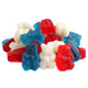 Patriotic Red White Blue Gummy Bears candy, Cherry, Strawberry-Banana, Blue Raspberry flavors.