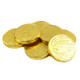 Medium 1.25 inch gold chocolate coins, Lady Liberty front, bald eagle back.