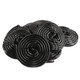 Dark black licorice wheels, 1.5 inches diameter, Gerrit Verburg brand, 4.4lb bulk bag.