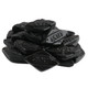 Black diamond-shaped salty licorice Zouts, approx 90 pieces in a bag, imported from Holland by Gerrit Verburg.