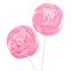 Whirly Pop lollipops, 12 light pink & white swirl, 1.5 oz each, gluten-free pastel candy.