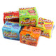 Vibrant rainbow Frunas chewy fruit candy, bulk, showing green, red, blue, orange, pink pieces.