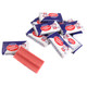 A close-up view of the flat chunk-shaped Dubble Bubble original 1928 gum pieces in iconic wrappers.