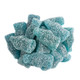 Blue Raspberry Gummy Soda Bottles, 2.2LB. Small 3-inch blue candies, sour sugar-dusted for a sweet & sour bite.