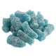 2.2LB bulk blue raspberry gummy soda bottles, 3-inch, sour sugar dusted, sweet and sour bite-size candy.