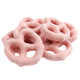 image of mini strawberry yogurt pretzel bulk unwrapped candy pink girl baby shower covered pretzels hayden valley farms