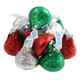 Classic Christmas Hershey Kisses, red, green, silver foil-wrapped chocolates, approx 90 pieces per pound.