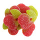 Sour Gummy Twin Cherries, vibrant red, chewy, sour sugar coated, 2.2lb bag, approximately 66 pieces.