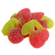 Vibrant red sour gummy twin cherries, 2.2LB bag, approximately 66 pieces, tangy flavor. Imported from Holland.