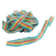 Rainbow sour belts, 9-inch long multi-color Quattro candy. Blue raspberry, tutti frutti, strawberry, green apple flavors.
