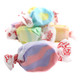 Vibrant tropical assorted salt water taffy, approx 65 pieces/lb. Mango, passion fruit, pineapple, tropical punch flavors.
