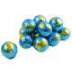 Madelaine World Milk Chocolate Balls, 3/4 inch, individually foil-wrapped in blue, approx 80 per pound.