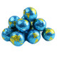 Madelaine World Chocolate Balls, creamy milk chocolate, blue & green world map foil wrapped, 3/4 inch, approx 80 per pound.