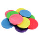 Vibrant rainbow foil milk chocolate coins, 1.5 inch, 80 per lb, depicting US half dollar.