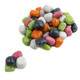 Black Licorice Hollows, 150 per pound, feature colorful purple, pink, orange, green, white candy shells.