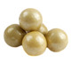 Bright pearl gold 1-inch gumballs. Approximately 45 per pound, elegant casino or pirate-themed candy.