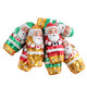 Miniature Milk Chocolate Santas, foil-wrapped with bright smiling faces, approx. 50 per pound, Christmas candy.