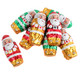 Miniature milk chocolate Santas, foil wrapped with bright, smiling faces. Approx 50 per pound, Christmas candy.
