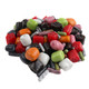 Kennys Licorice Mix, assorted red, black, and pastel candy shell coated bites, hollows, and pastels. Classic USA made.
