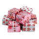 Madelaine Milk Chocolate Valentine Presents, approx 45 pieces, assorted shiny red, pink, silver, gold foils.