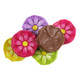 Madelaine Milk Chocolate Gerbera Daisies, 50 per pound, wrapped in bright foils, USA made chocolate flowers.