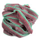 Red and green striped sour watermelon gummy belts, 9 inches long, coated in sour sugar, approximately 50 belts per pound.