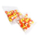 Bulk individually wrapped candy corn mini bags. Classic yellow, orange, white Halloween treats, 1oz each, USA made.
