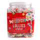 120 individually wrapped Smarties lollipops, pastel colored on sticks, classic candy flavor.