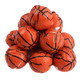Palmer chocolate basketballs, orange foil-wrapped, realistic shape, rich brown, approx 85 per pound.